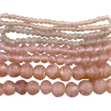 Recycled Glass Beads: Pink / Extra Small