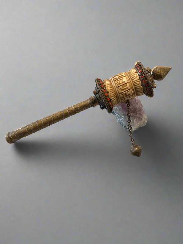 Ancient Tibetan Horn Prayer Wheel