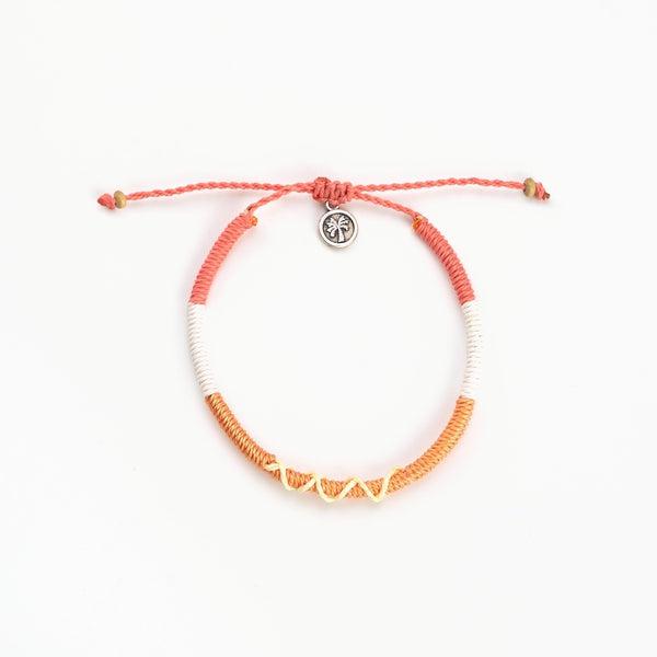 Kuta Handmade Woven Bracelet - Coral