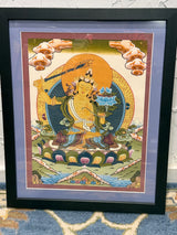Manjushri (Jampalyang) - Framed Thangka - Sight 12.25" x 15.75"
