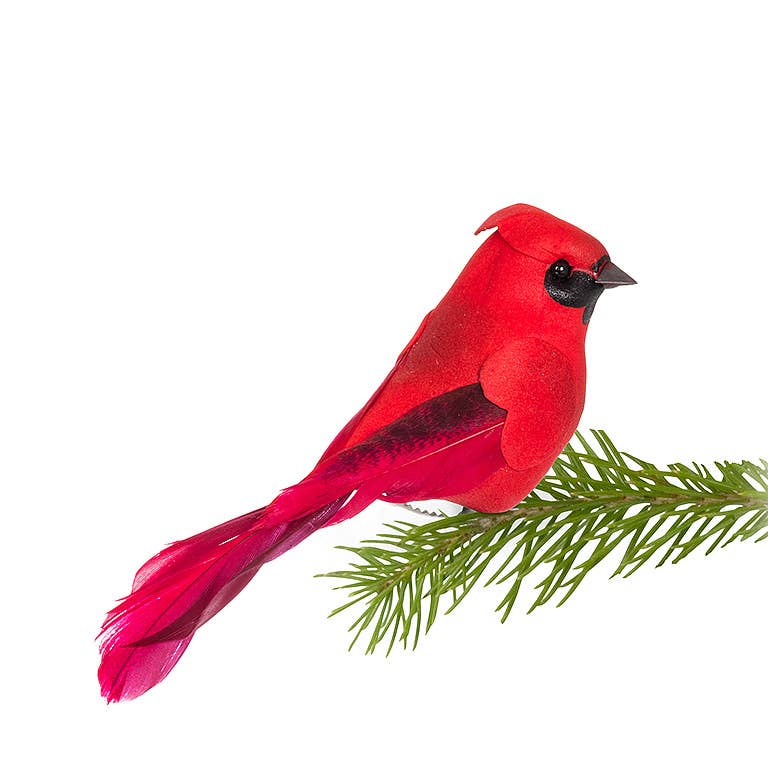 Red Cardinal Bird Clip-2 Assorted-3.5"L