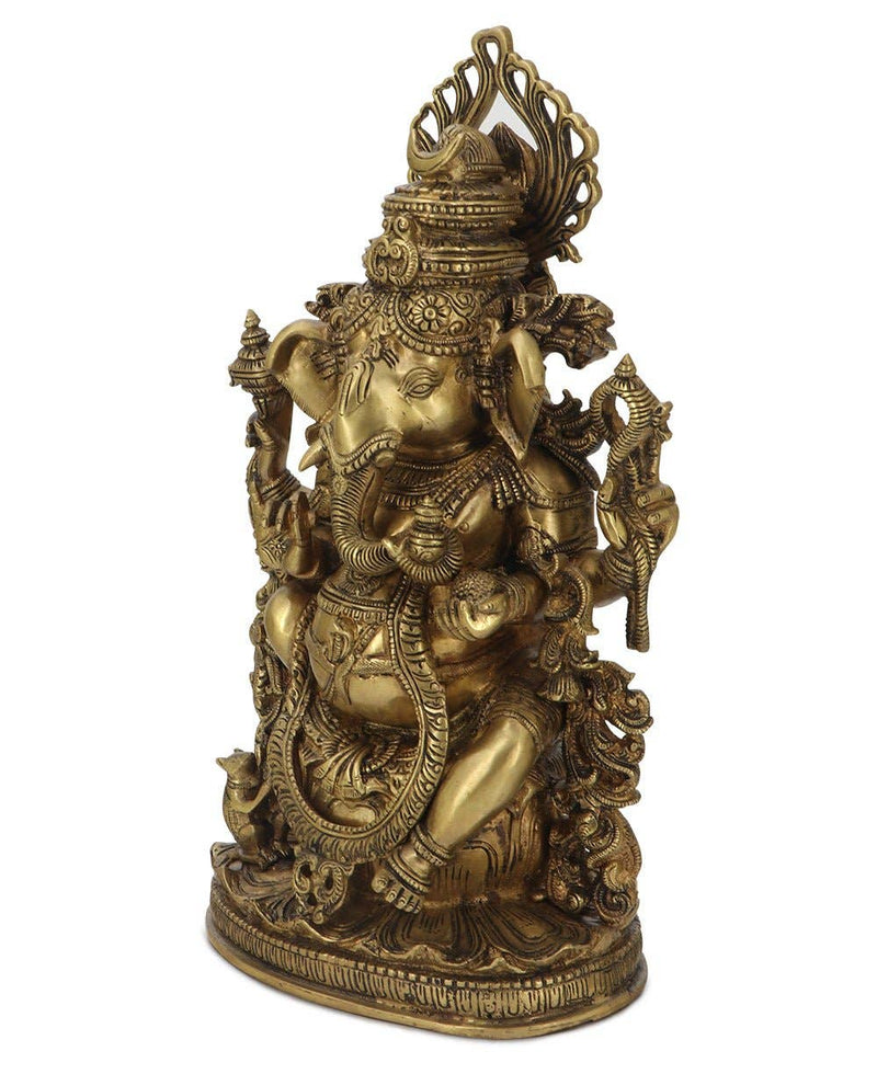 Brass Ganesh Statue, Intricate
