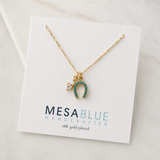 Opal and Turquoise Horseshoe Necklace