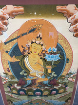 Manjushri (Jampalyang) - Framed Thangka - Sight 12.25" x 15.75"
