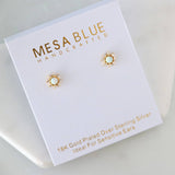 Opal Flower Stud Earrings - Hypoallergenic