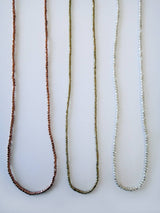 African Thread Beads: 1 / 28" strand / Silver-tone brass