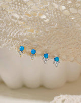 Tiny Blue Opal Studs for Effortless Everyday Style: 18K Gold