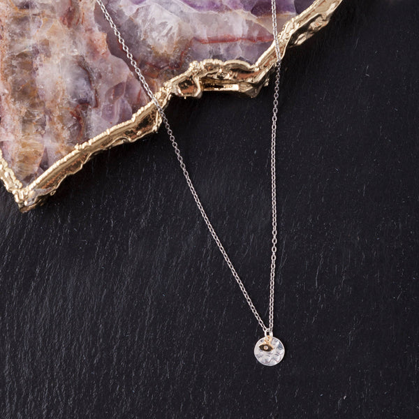Mixed Metal Evil Eye Necklace
