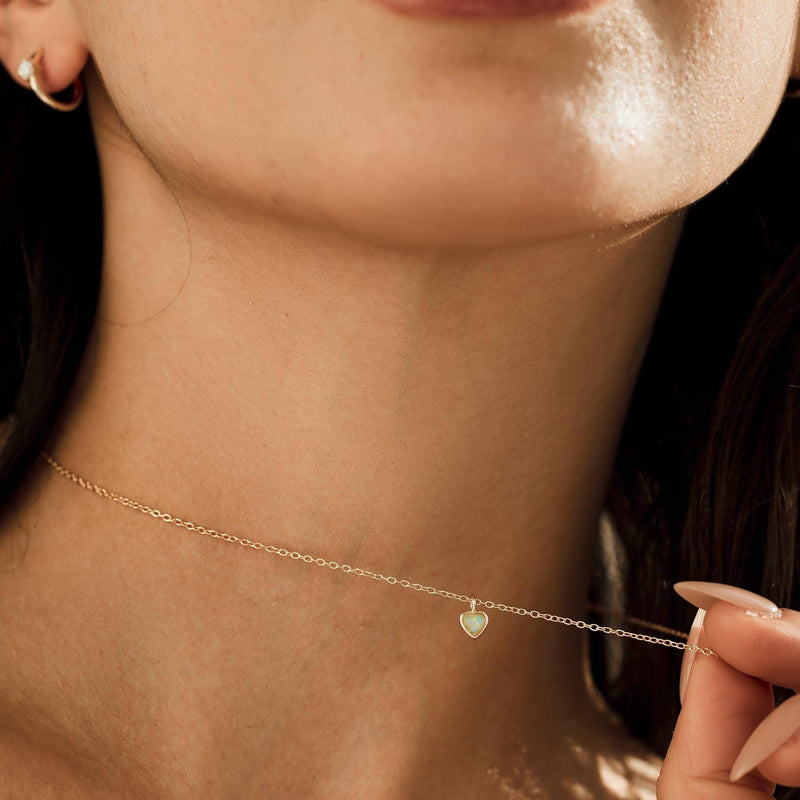Opal Heart Necklace