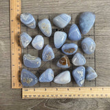 Blue Chalcedony Tumbled Stones – 1 LB Bulk for Crystal Shops