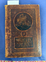 Rand McNally 1951  World Atlas - Reader Edition - Leather Cover