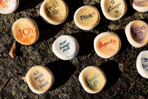 Ceramic Word Stones - Handmade - Over 70 Words Available