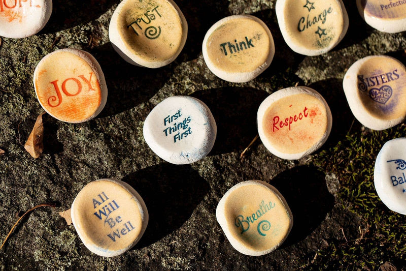Ceramic Word Stones - Handmade - Over 70 Words Available