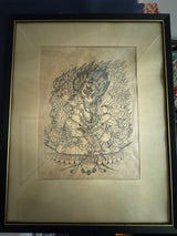 Yamantaka and Vajravetali • Woodblock Print Tibet • 1970