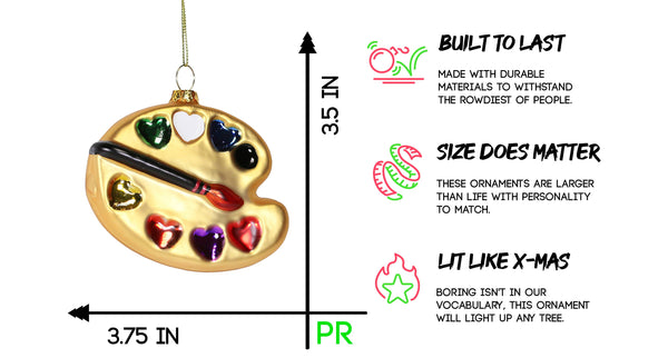 Painter's Palette Glass Ornament