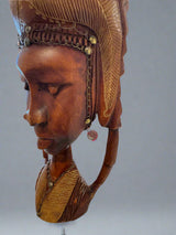 Folk Art Female Feather Headdress Mask - Haiti