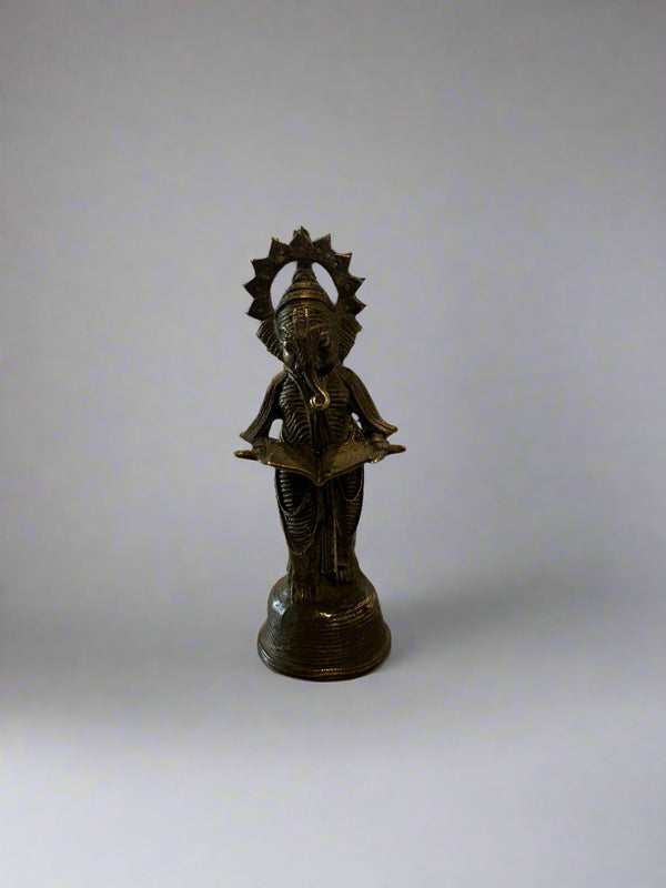 Dhorka Standing Ganesha Figurine Reading the Mahabharata