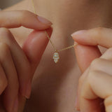 Opal & CZ Hamsa Hand Protection Necklace: 18K GOLD