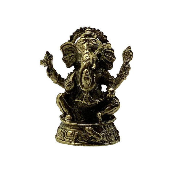 Sitting Ganesh - Miniature Brass Figurine