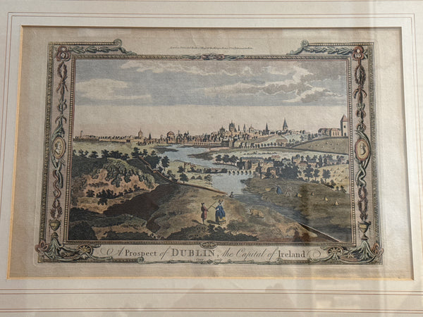 Dublin - Antique Copperplate Engraving - 1780(s) - Hand Colored Alexander Hogg