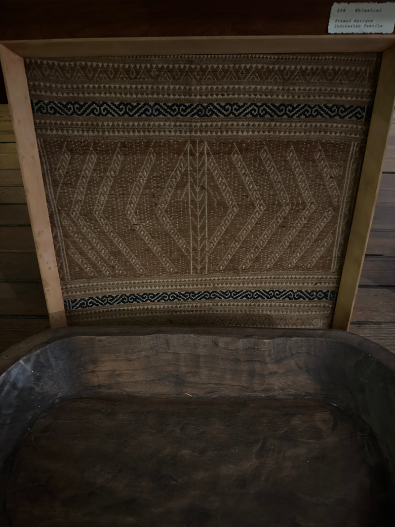 Antique Indonesian Chevron Fabric - Framed