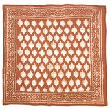 Chhapai Bandana - Burnt Orange Tile Grid Print