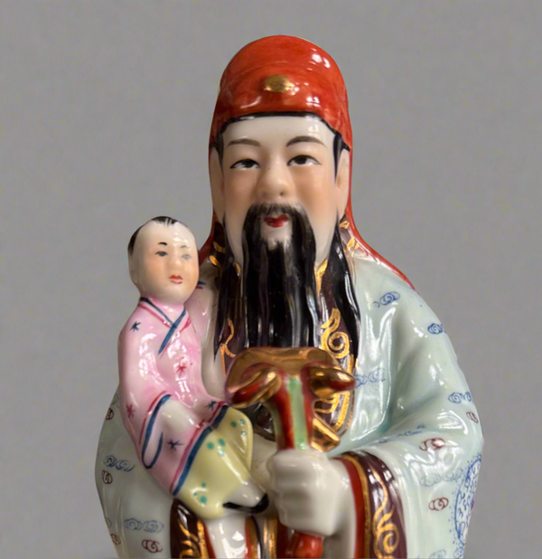 Porcelain Famille Rose Statue - Prosperity - 1970s
