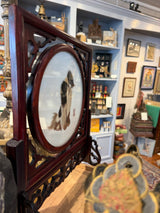 "The Emperor's Dog" - Chinese Double-Sided Silk Embroidery Table Screen