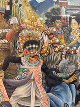 Traditional Indonesian Painting - Balinese Barong Ritual Dance - 1960/70s