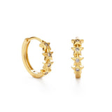 Tiny Stars 12mm Huggie Hoop Earrings