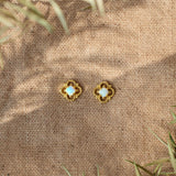 Opal Trefoil Stud