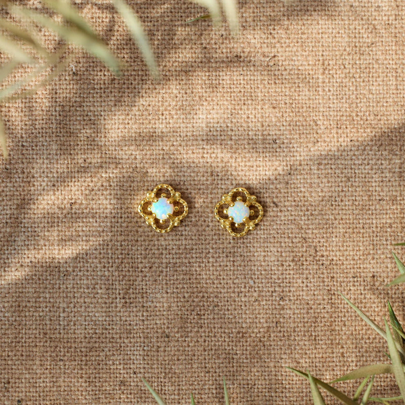 Opal Trefoil Stud