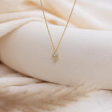 Opal & CZ Hamsa Hand Protection Necklace: 18K GOLD