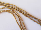 African Thread Beads: 1 / 28" strand / Silver-tone brass