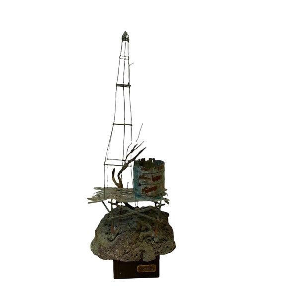 Bronze Mid Century Water Tower Sculpture