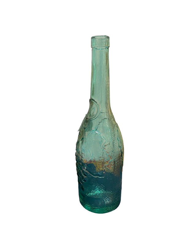 Vino - Grape Vine and Grapes Colored Glass Bottle