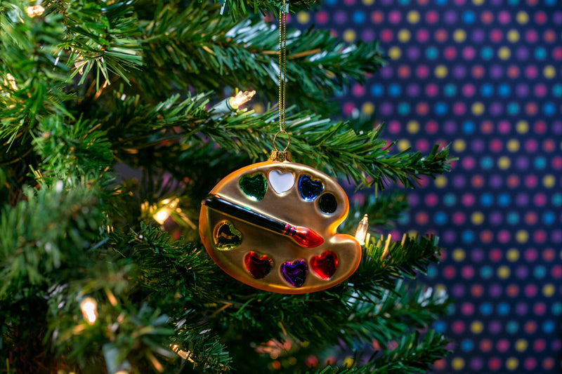 Painter's Palette Glass Ornament