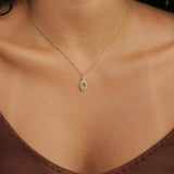 Vintage Oval Topaz Gemstone Pendant Necklace