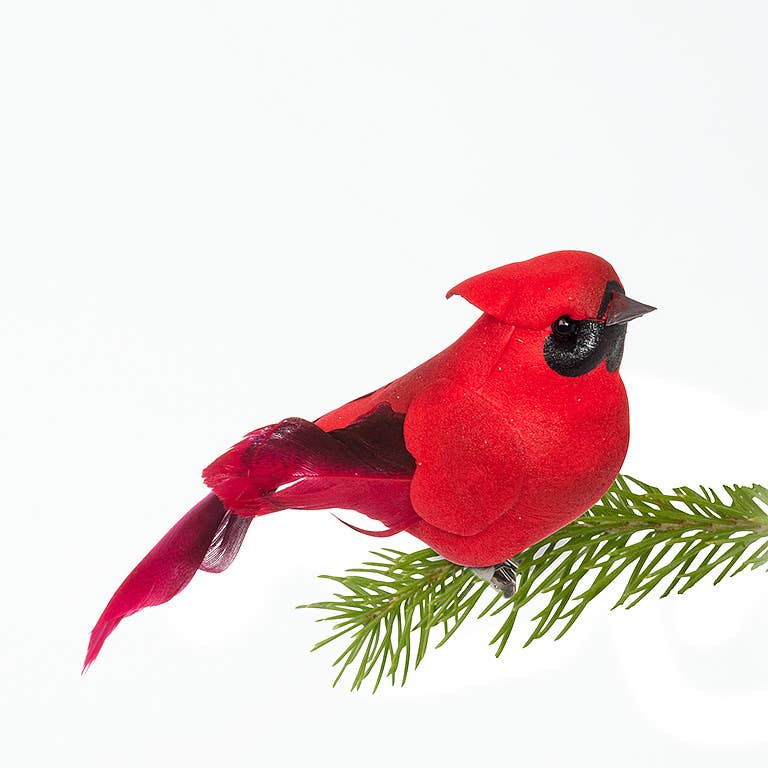 Red Cardinal Bird Clip-2 Assorted-3.5"L