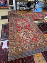 Antique Qashqai Rug - 90” x 56”