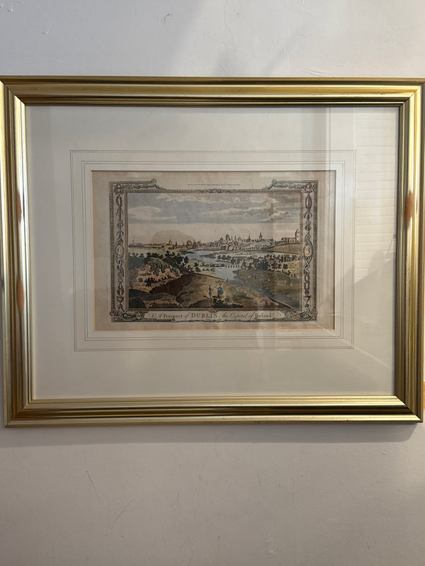 Dublin - Antique Copperplate Engraving - 1780(s) - Hand Colored Alexander Hogg