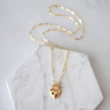 Colorful Zircon Toggle Heart Necklace