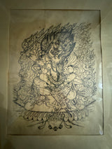 Yamantaka and Vajravetali • Woodblock Print Tibet • 1970