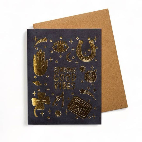 Sending Good Vibes Goldfoil Card