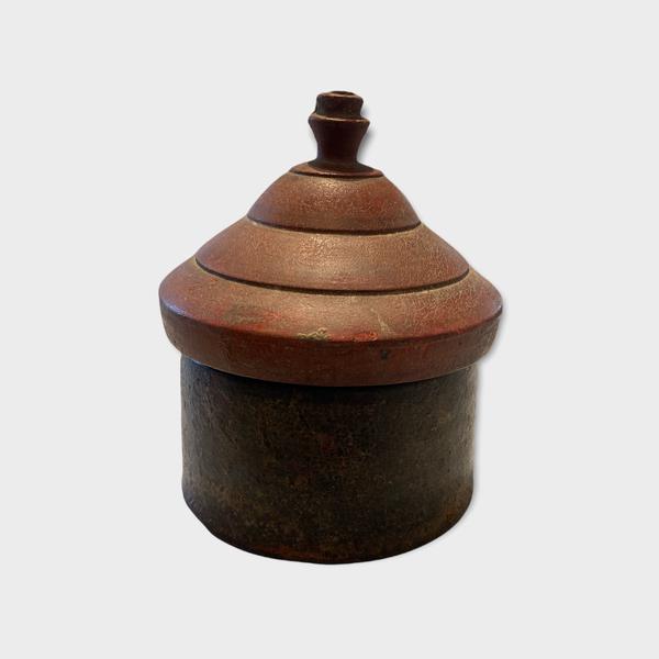 Vintage Tikka Pot - Hand Carved and Painted
