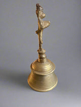 Heavy, Solid, Clear Hanuman Temple Bell with Original Clapper - 6.75"H x 3" Diameter