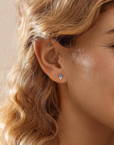 Tiny Blue Opal Studs for Effortless Everyday Style: 18K Gold