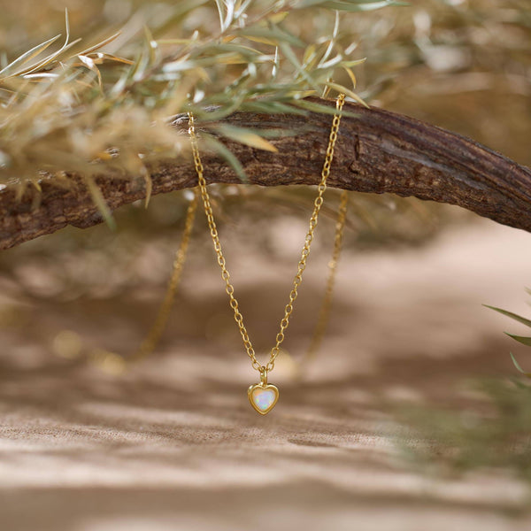 Opal Heart Necklace