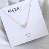 Mini Opal CZ Bar Necklace - Gold Filled: 16"
