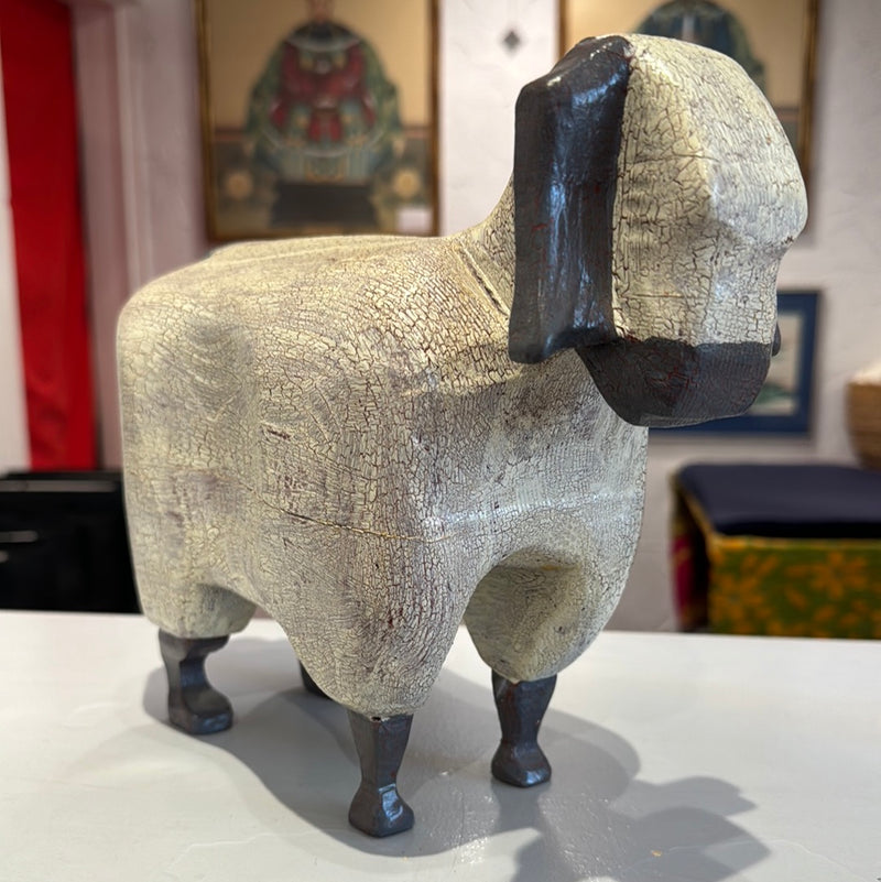 Lorretta - Carved Wooden Lamb